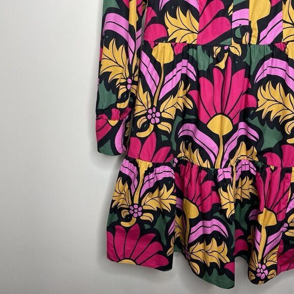 J.CREW Ratti Dress Women 8 Tiered Popover NEW Long Sleeve Floral Cotton AC879 - Picture 4 of 16
